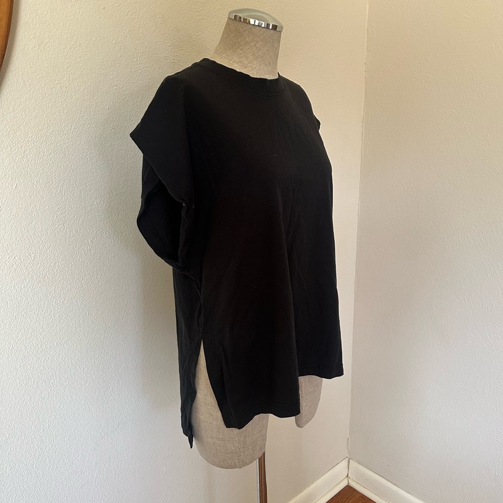 Athleta Black Basic Tee Oversized Classic Woman's M 100% Cotton - Picture 4 of 8